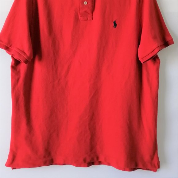 Polo Ralph Lauren Mens Red Polo Collared Short Sleeve Embroidered T Shirt Size L - Picture 3 of 7